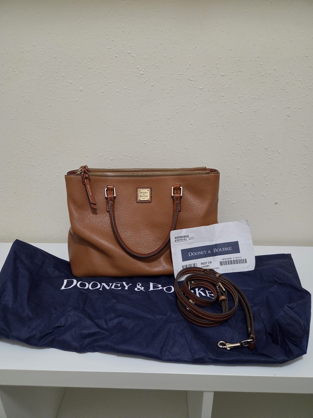 Dooney & Bourke Willa Satchel in Pebble Leather Natural